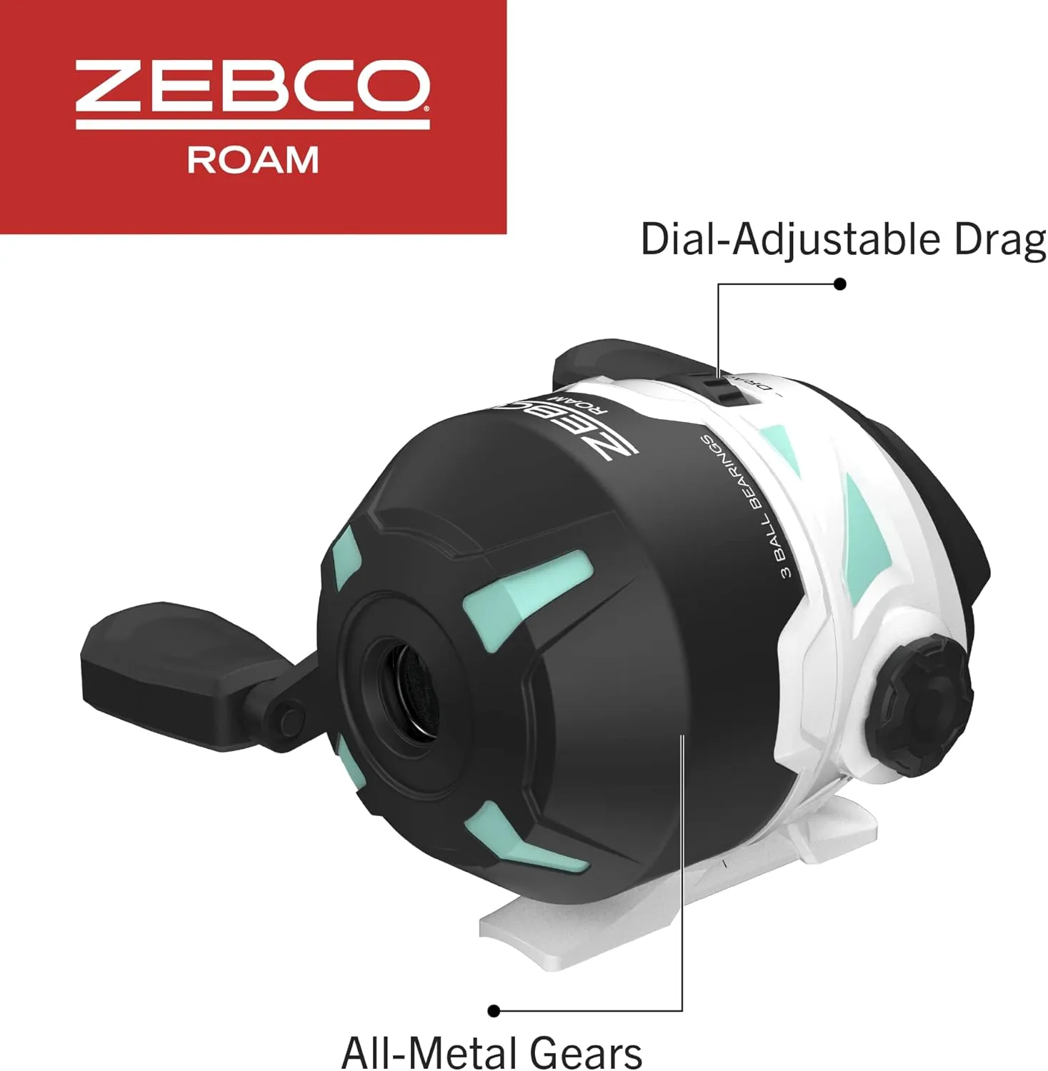 Zebco Roam Telescopic Fishing Rod and Spinning or Spincast Fishing Reel Combo, Durable 6-Foot Fiberglass Rod with ComfortGrip Handle, Pre-spooled with Zebco Cajun Fishing Line