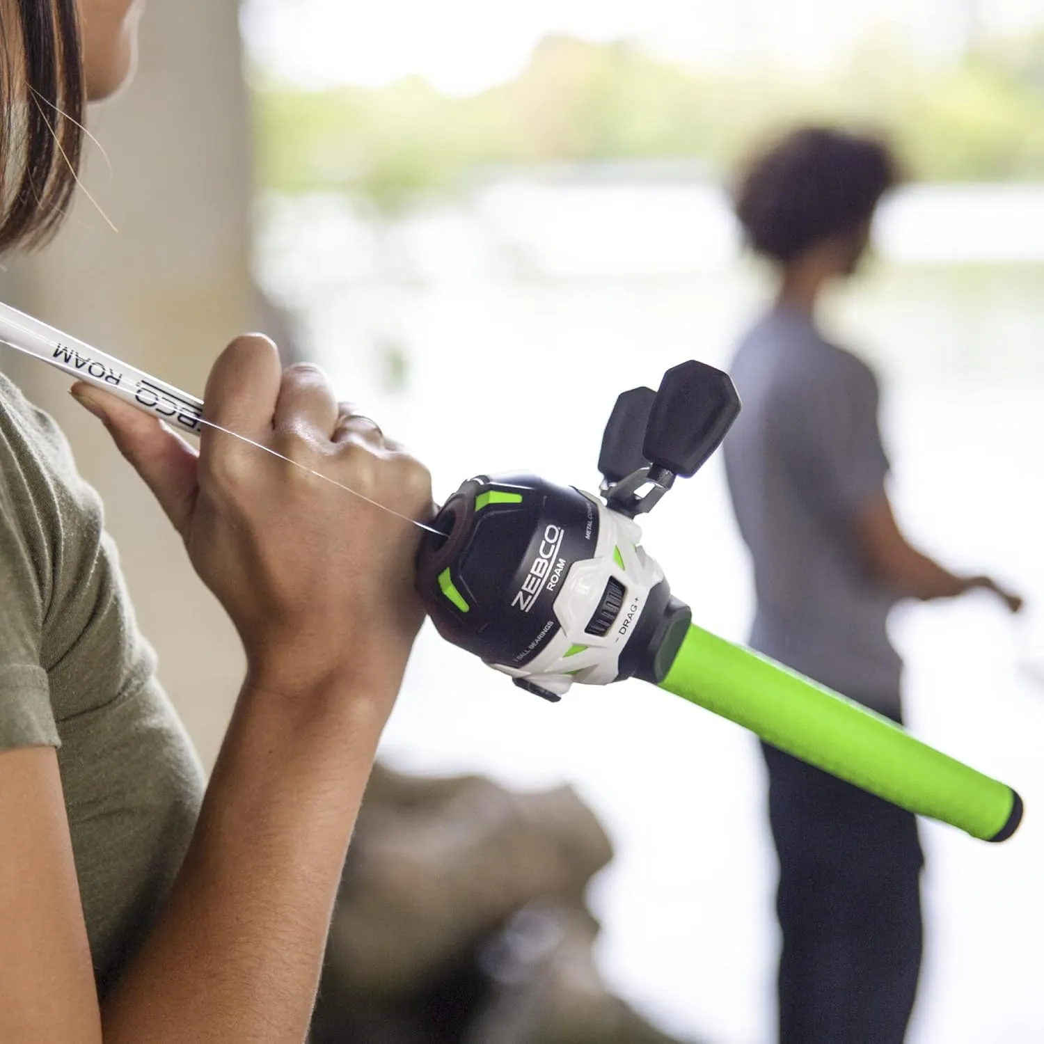 Zebco Roam Telescopic Fishing Rod and Spinning or Spincast Fishing Reel Combo, Durable 6-Foot Fiberglass Rod with ComfortGrip Handle, Pre-spooled with Zebco Cajun Fishing Line