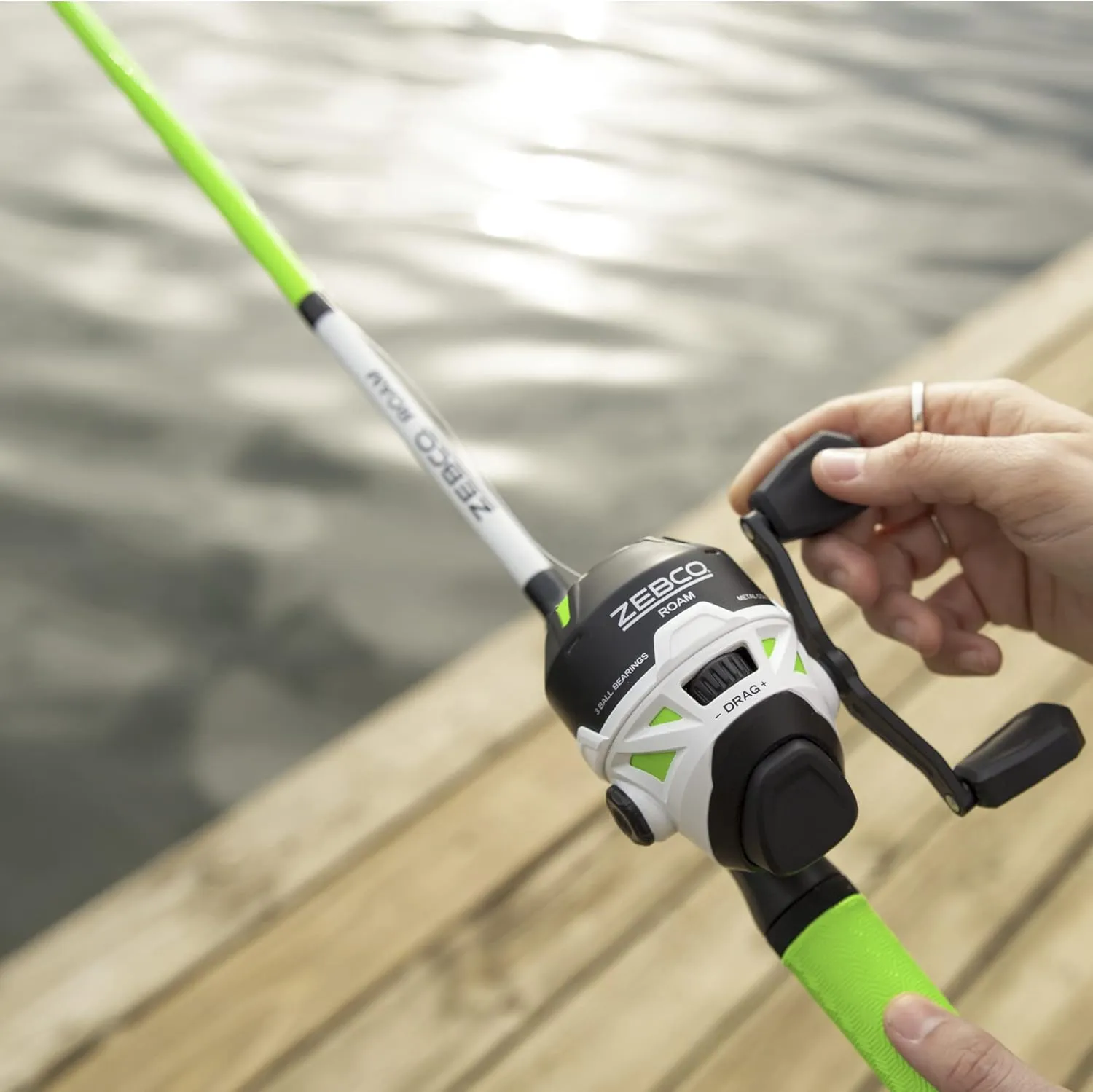 Zebco Roam Telescopic Fishing Rod and Spinning or Spincast Fishing Reel Combo, Durable 6-Foot Fiberglass Rod with ComfortGrip Handle, Pre-spooled with Zebco Cajun Fishing Line