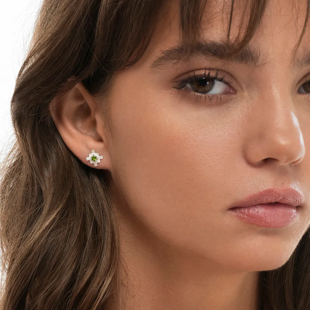 Zoe & Morgan Inka Earrings - Sterling Silver & Chrome Diopside