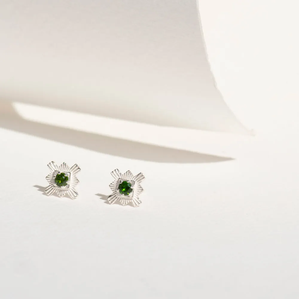 Zoe & Morgan Inka Earrings - Sterling Silver & Chrome Diopside