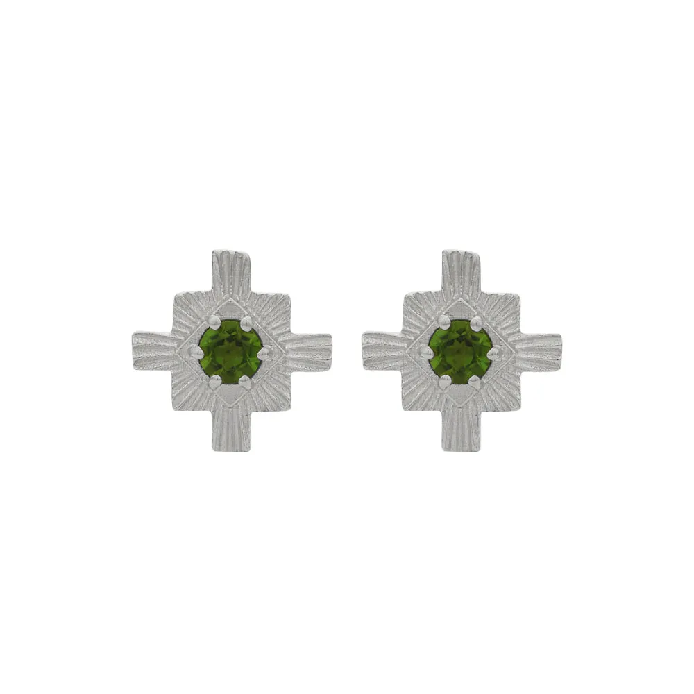 Zoe & Morgan Inka Earrings - Sterling Silver & Chrome Diopside