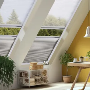 ZSHINE Manual Day Night Honeycomb Cellular Shades Light Filtering Thermal Retardation Non Wovens Fabric for Velux Skylight Window (Millky White)