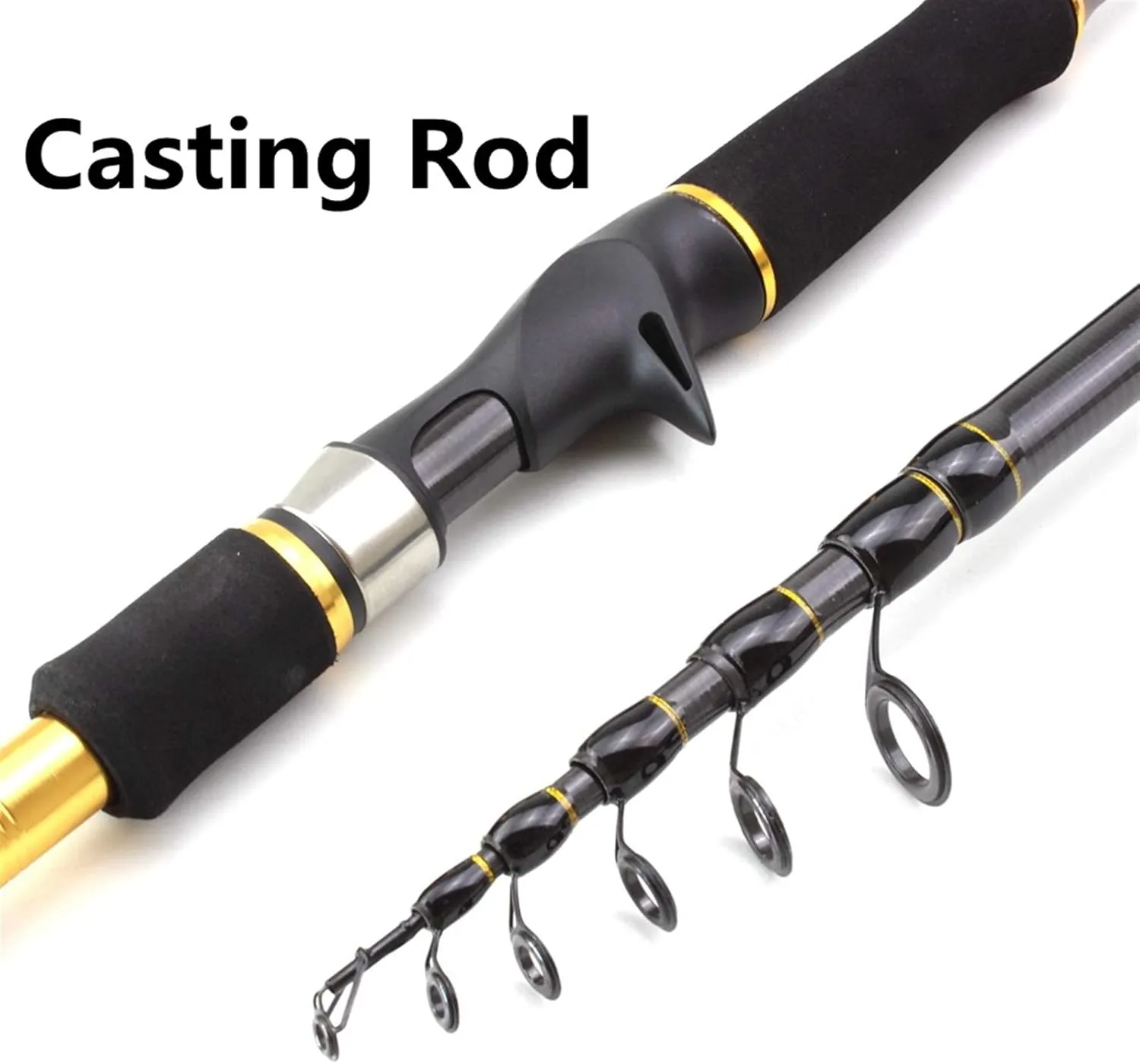 ZYHYD High Carbon 1.8m 2.1m 2.4m 2.7m Rotating Casting Fishing Rod Telescopic Trout Travel Portable Fishing Rod Bait Fishing Rod Bait Weighs 7-28g ZYHYD (Color : Casting Rod, Length : 2.7 m)