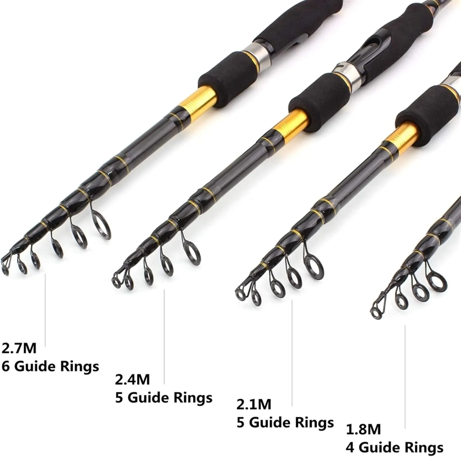 ZYHYD High Carbon 1.8m 2.1m 2.4m 2.7m Rotating Casting Fishing Rod Telescopic Trout Travel Portable Fishing Rod Bait Fishing Rod Bait Weighs 7-28g ZYHYD (Color : Casting Rod, Length : 2.7 m)